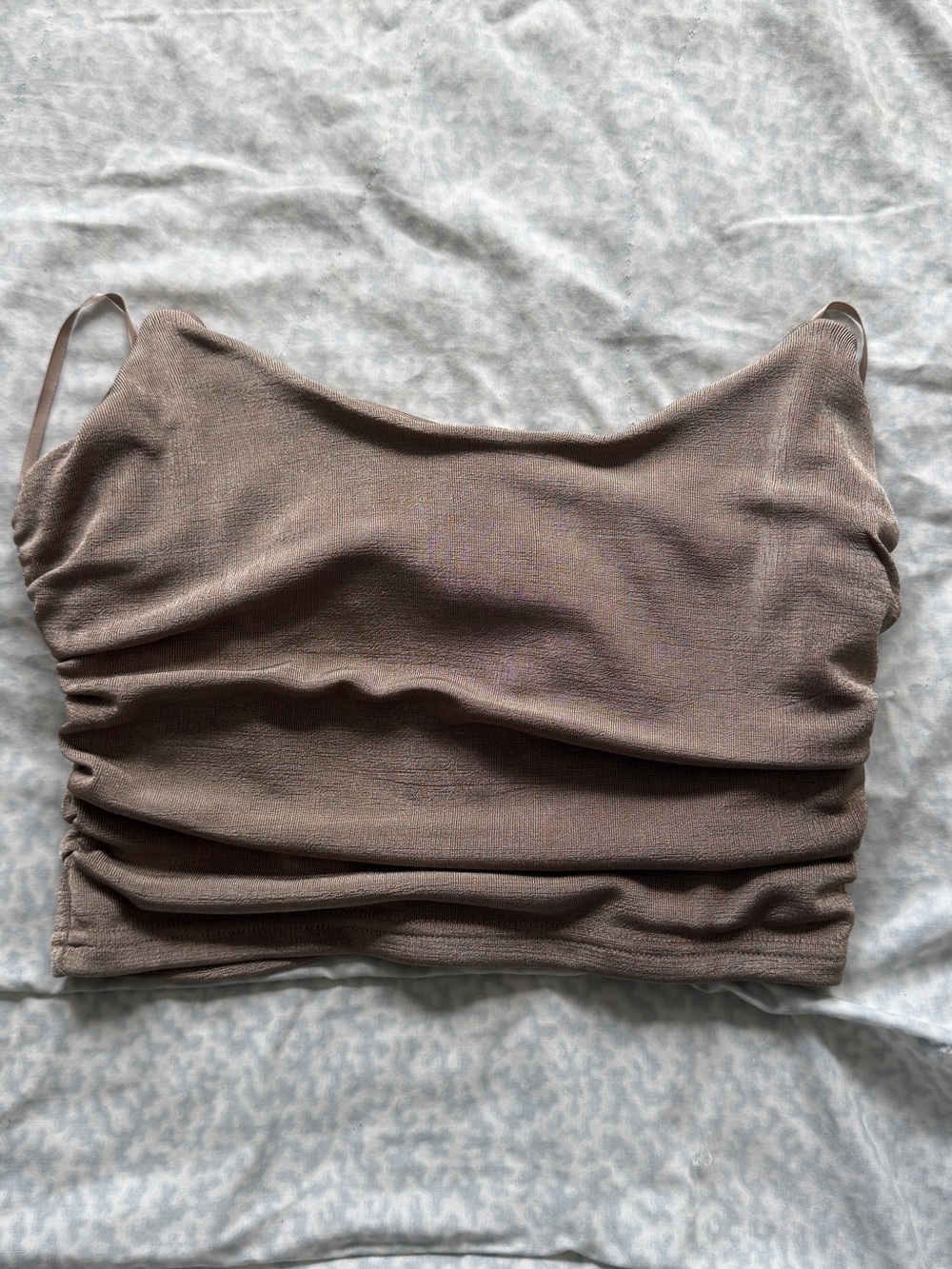 Women's Ruched Corset Top - Taupe - Picture 1 of 4